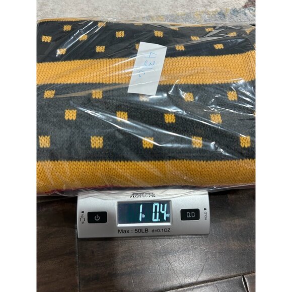 Vintage Holiday Sweater Yellow Red Crewneck Pullover Stripes Cozy Christmas - Picture 8 of 8